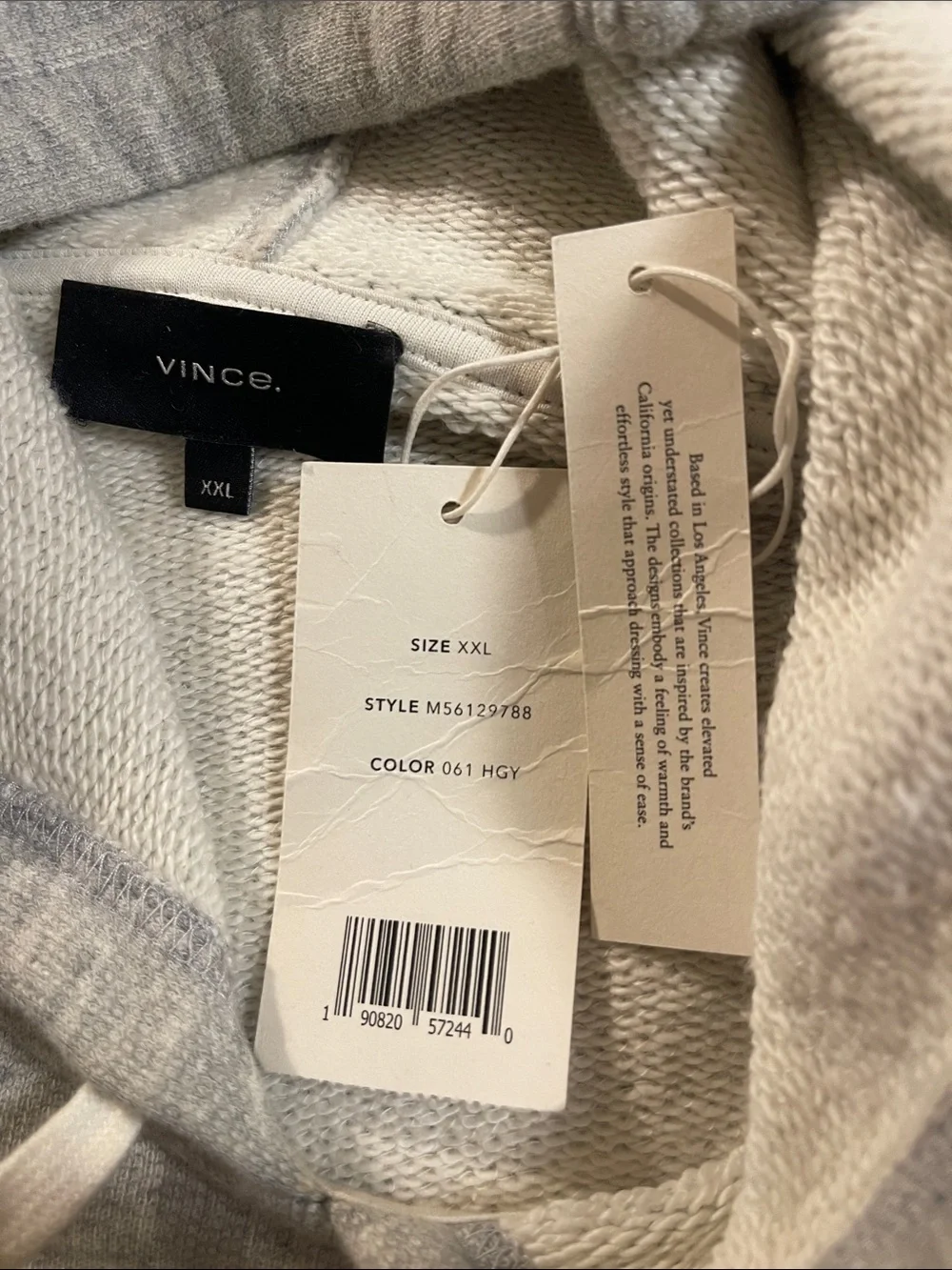 Vince Men's Crewneck Hoodie - Light Gray